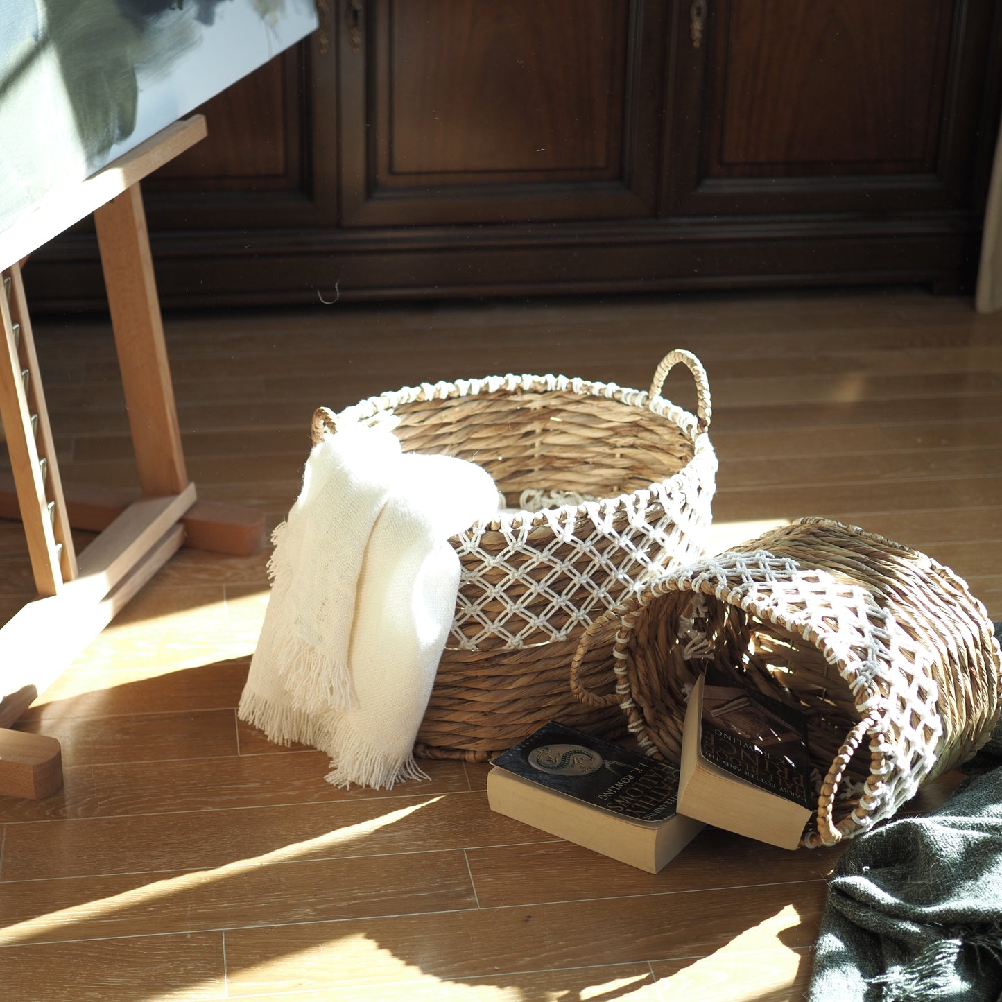 Water hyacinth baskets ethnic braids